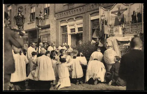 AK Furnes, Procession, Groupe du Saint-Sacrement