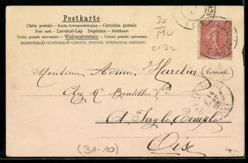 Lithographie antikes Mädchen mit Harfe