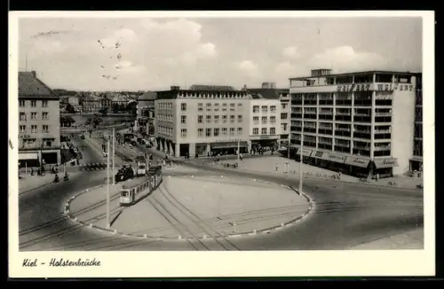 AK Kiel, Holstenbrücke mit Strassenbahn