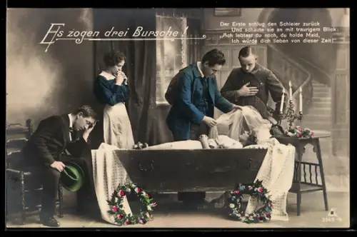 AK Menschen nehmen Abschied von einer geliebten Person