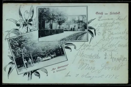 AK Reinbek, Der Gasthof Zur Harmonie, mit Gartenbereich, Inh. W. Wiesemann