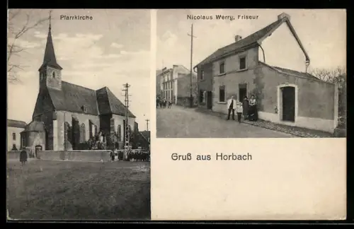 AK Horbach, Pfarrkirche, Friseur Nicolaus Werry