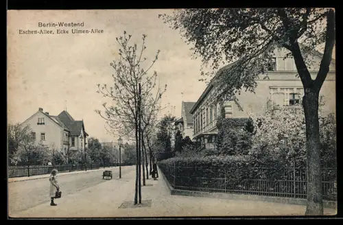 AK Berlin-Westend, Eschen-Alle Ecke Ulmen-Allee