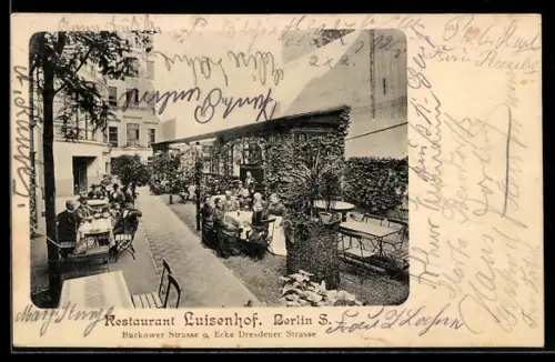 AK Berlin-Kreuzberg, Restaurant Luisenhof in der Buckower Strasse 9 Ecke Dresdener Strasse