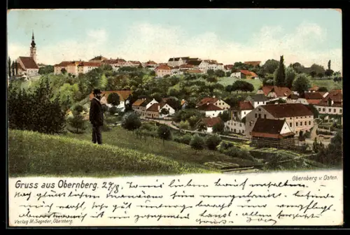 AK Obernberg, Ortsansicht von Osten