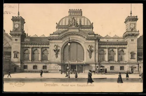 AK Dresden, Portal vom Hauptbahnhof