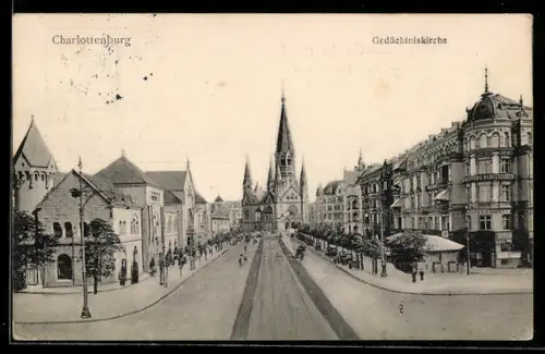 AK Berlin-Charlottenburg, Blick zur Gedächtniskirche