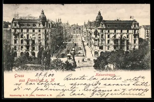 AK Frankfurt a. M., Blick in die Kaiserstrasse
