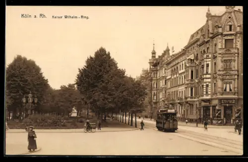 AK Köln-Neustadt, Kaiser Wilhelm-Ring, Strassenbahn
