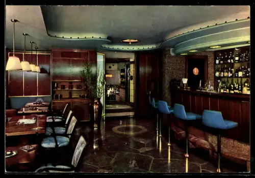 AK Frankfurt /M., PETIT POINT, Opernplatz 2, Inh. Helmuth Reisshauer, Cocktailbar, Bar mit Barhockern