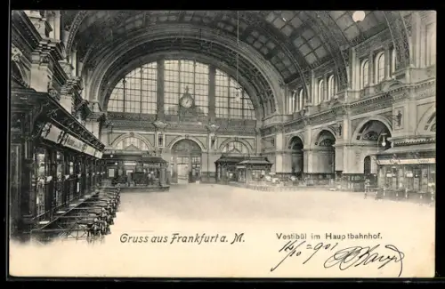AK Frankfurt a. M., Vestibül im Hauptbahnhof