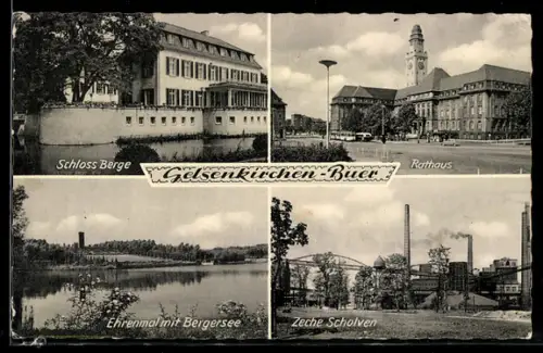 AK Gelsenkirchen-Buer, Zeche Scholven, Schloss Berge, Rathaus