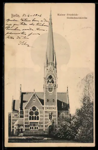 AK Berlin-Tiergarten, Kaiser Friedrich-Gedächtniskirche