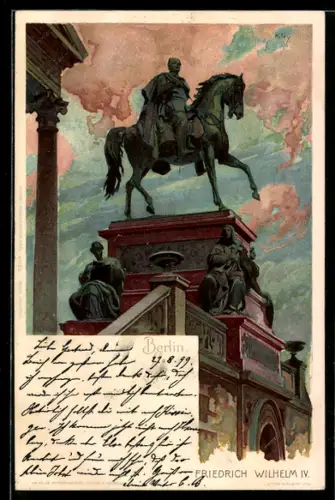 Künstler-AK Heinrich Kley: Berlin, Reiterstandbild Friedrich Wilhelm IV