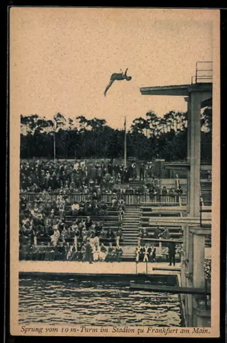 AK Frankfurt-Niederrad, Sprung vom 10-m-Turm im Stadion