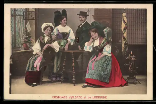 AK Menschen in elsass-lothringischer Tracht