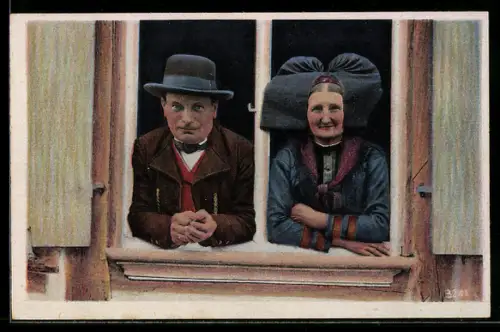 AK Bauern in elsass-lothringischer Tracht