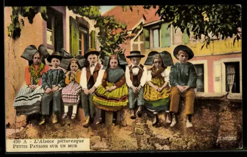 AK Kinder in elsass-lothringischer Tracht
