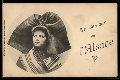 AK Hübsche Frau in elsass-lothringischer Tracht
