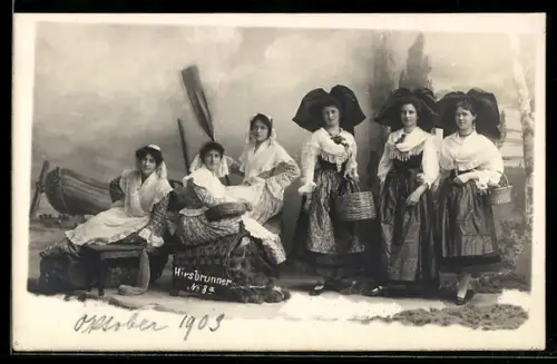 AK Gruppe von Frauen in elsass-lothringischer Tracht