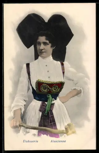 AK Frau in elsass-lothringischer Tracht