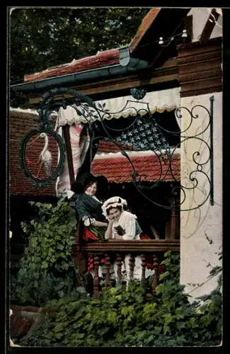 AK Zwei Frauen in elsass-lothringischer Tracht