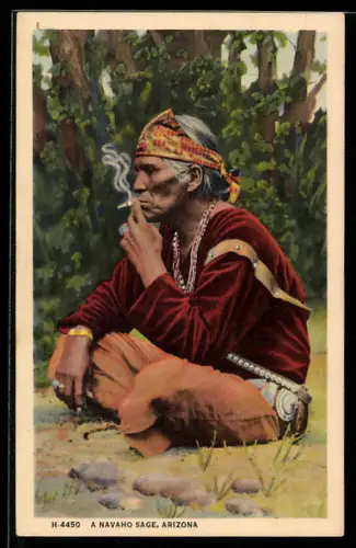 AK A Navaho sage with a cigarette