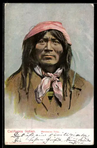 AK Portrait of a native American from the Mendocino Tribe