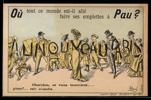 Vertreterkarte Paris, Fabriquant de lingerie, Menschen in feinen Kleidern