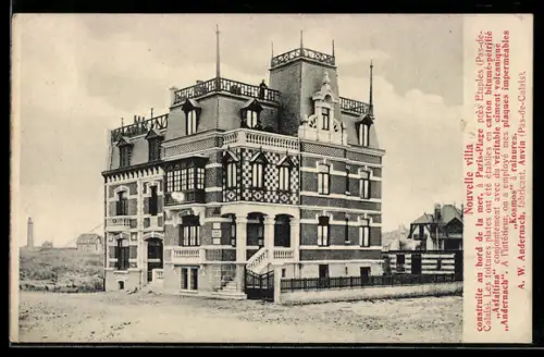 Vertreterkarte Anvin /Pas-de-Calais, A. W. Andernach, Asfaltina et ciment volcanique Andernach, Nouvelle villa