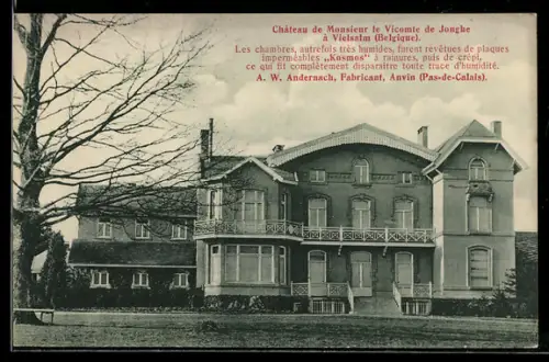 Vertreterkarte Anvin /Pas-de-Calais, A. W. Andernach, Fabricant de plaques imperméables Kosmos, Château a Vielsalm