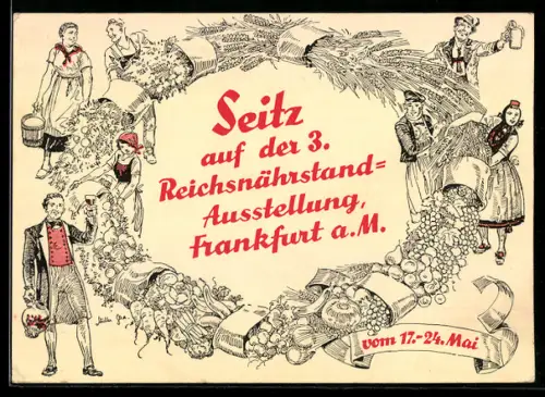 Werbebillet Frankfurt a. M., Seitz, 3. Reichsnährstand-Ausstellung