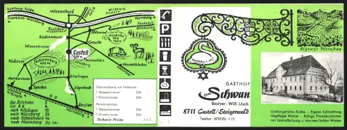 Vertreterkarte Castell /Steigerwald, Gasthof zum Schwan, Blick auf den Gasthof