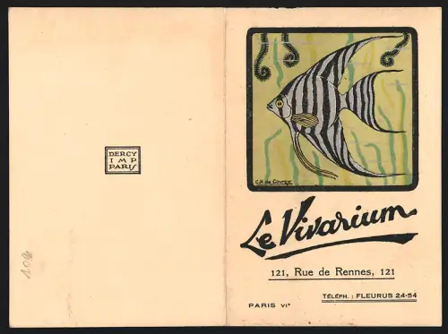 Werbebillet Paris, Le Vivarium, Rue de Rennes 121, Zierfisch