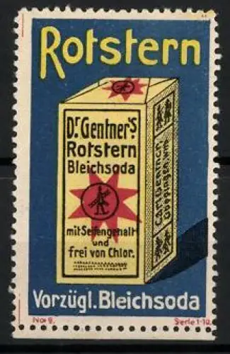Reklamemarke Göppingen, Dr. Gentner`s Rotstern Bleichsoda, Verpackung mit Sternsymbol