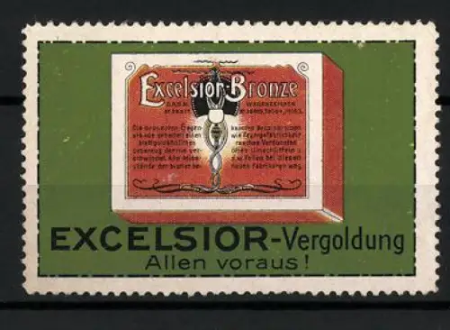 Reklamemarke Excelsior-Bronze, Excelsior-Vergoldung, Verpackung