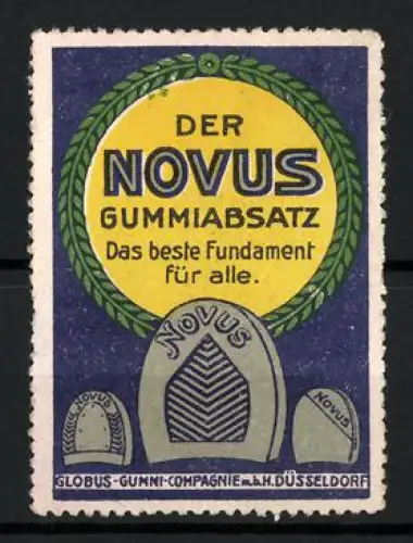 Reklamemarke Düsseldorf, Globus-Gummi-Compagnie, Der Novus Gummiabsatz, Schuhsohle