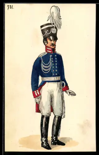 Handzeichnung Soldat in Uniform