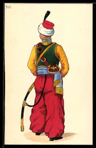 Handzeichnung Napoleonisches Heer, Napoleons Leibgarde, Mamaluke