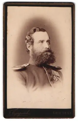 Fotografie F. Czempinsky, Graudenz, Marienwerderstr. 27, Hauptmann von Martitz vom Inf.-Rgt. Nr. 44 in Goldap