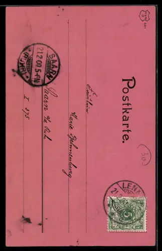 Präge-AK Schnuppernde weisse Maus