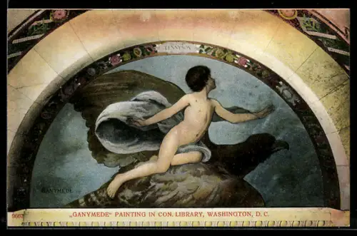 AK Washington D.C., Ganymede painting in Con. Library, Child flying on an eagle