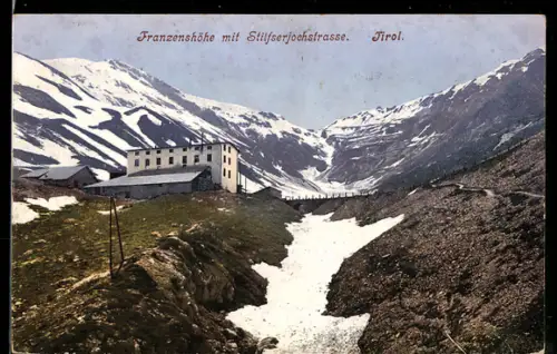 AK Franzenshöhe, Gebirgspartie an der Stilfserjochstrasse