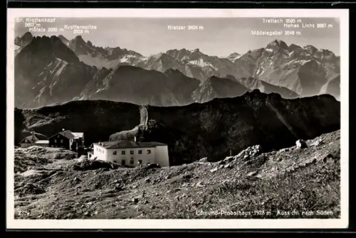 AK Edmund-Probst-Haus mit Kratzer und Mädelegabel