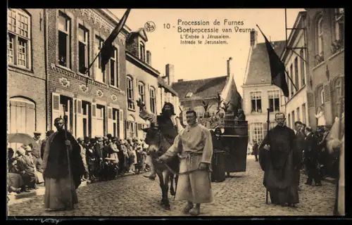 AK Furnes / Veurne, Procession, l`entrée à Jerusalem, Boetprocessie, Intrede te Jerusalem