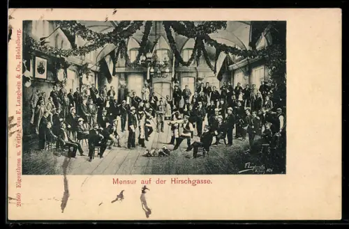 AK Heidelberg /Neckar, Mensur auf der Hirschgasse