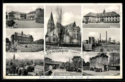 AK Westerholt /Westf., Zeche, Schloss, Ehrenmal, Gertrudishospital