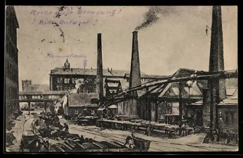 AK Essen-Ruhr, Krupp`s Fabrik, Stammhaus, Verwaltungsgebäude, Hauptverwaltungsgebäude