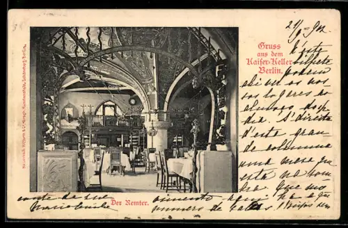 AK Berlin, Gaststätte Kaiser-Keller, Der Remter
