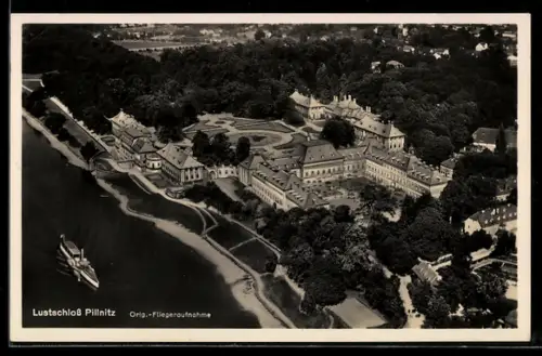 AK Dresden-Pillnitz, Lustschloss Pillnitz, Orig.-Fliegeraufnahme